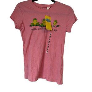 VINTAGE Toad shirt womens medium Pink tee babydoll Jim Benton y2k